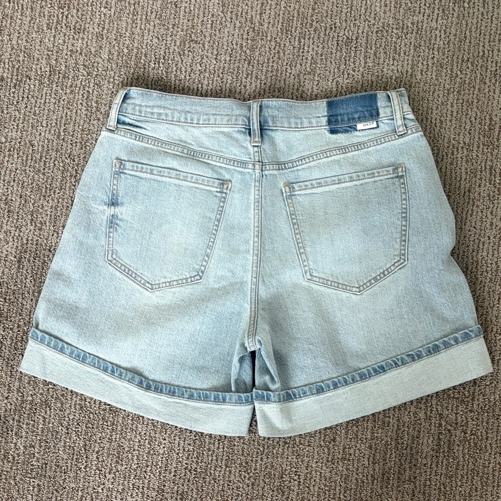 DAZE Light Blue High-Rise Cuffed Denim Shorts - Women's Jean Shorts - Picture 2 of 4